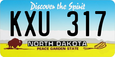 ND license plate KXU317