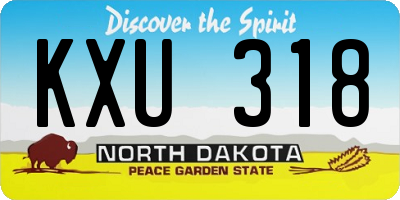 ND license plate KXU318