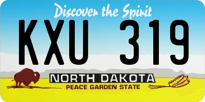 ND license plate KXU319