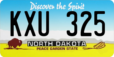 ND license plate KXU325
