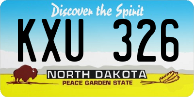 ND license plate KXU326