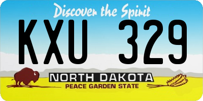 ND license plate KXU329