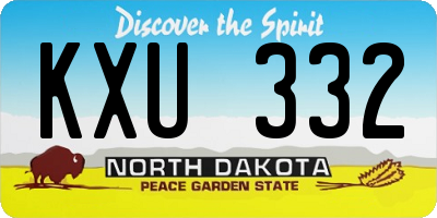 ND license plate KXU332