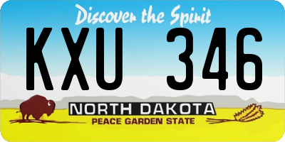 ND license plate KXU346