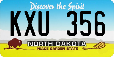 ND license plate KXU356