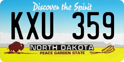 ND license plate KXU359