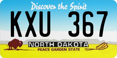 ND license plate KXU367