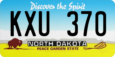 ND license plate KXU370