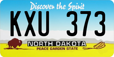ND license plate KXU373