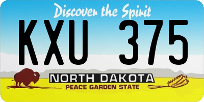 ND license plate KXU375