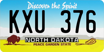 ND license plate KXU376