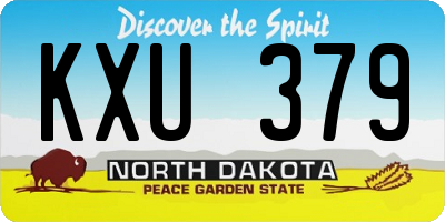 ND license plate KXU379