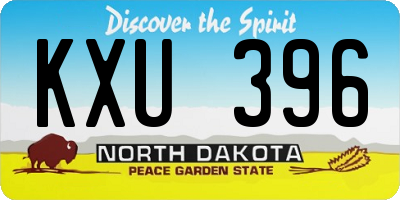 ND license plate KXU396
