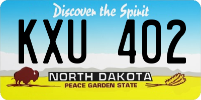 ND license plate KXU402