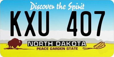 ND license plate KXU407