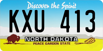 ND license plate KXU413