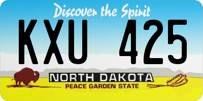 ND license plate KXU425