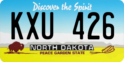 ND license plate KXU426
