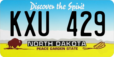 ND license plate KXU429