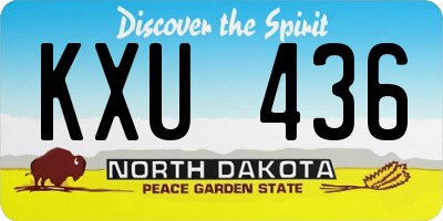 ND license plate KXU436