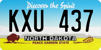 ND license plate KXU437
