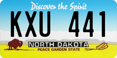 ND license plate KXU441