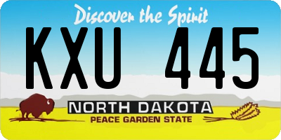 ND license plate KXU445
