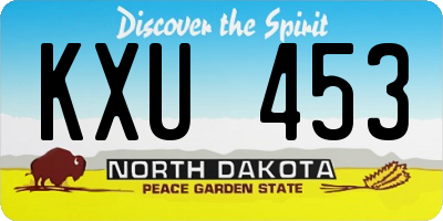 ND license plate KXU453