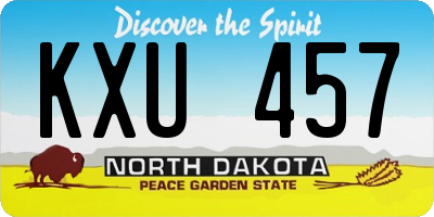 ND license plate KXU457