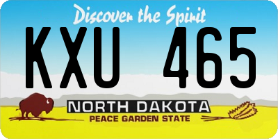 ND license plate KXU465