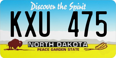 ND license plate KXU475