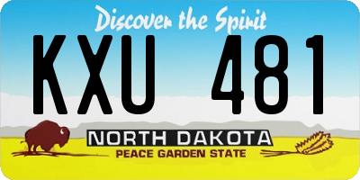 ND license plate KXU481
