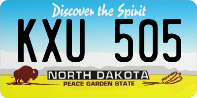 ND license plate KXU505