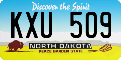 ND license plate KXU509