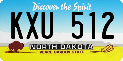 ND license plate KXU512