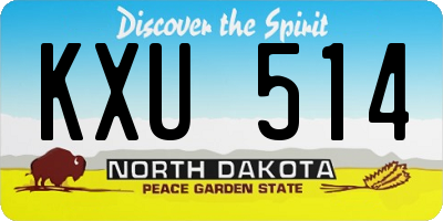 ND license plate KXU514