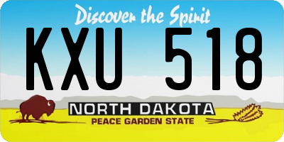ND license plate KXU518