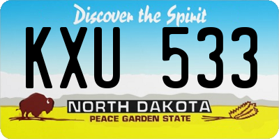 ND license plate KXU533