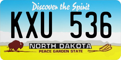 ND license plate KXU536