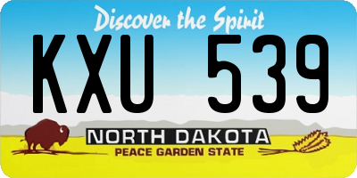 ND license plate KXU539