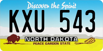 ND license plate KXU543