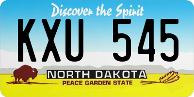 ND license plate KXU545