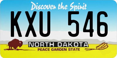 ND license plate KXU546