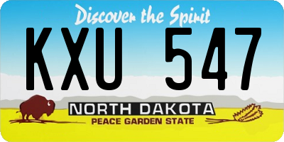 ND license plate KXU547