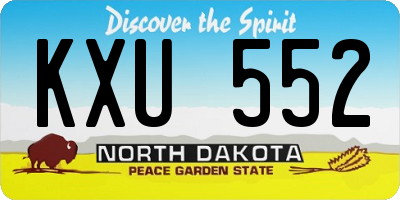 ND license plate KXU552