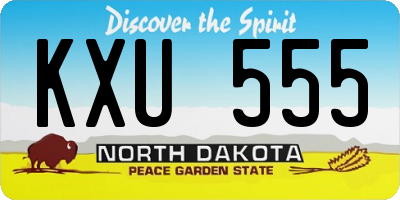ND license plate KXU555