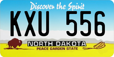 ND license plate KXU556