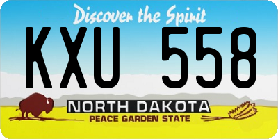 ND license plate KXU558