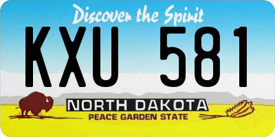 ND license plate KXU581
