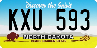 ND license plate KXU593